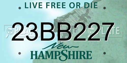 23BB227 New Hampshire License Plate