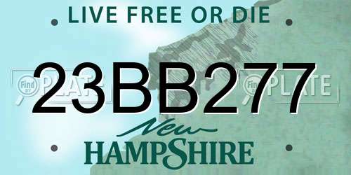 23BB277 New Hampshire License Plate