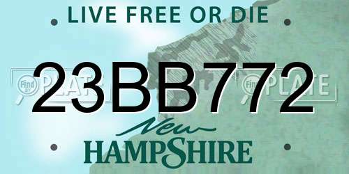 23BB772 New Hampshire License Plate