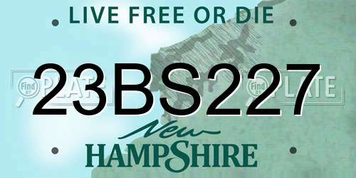 23BS227 New Hampshire License Plate