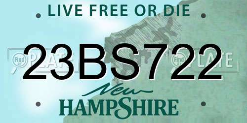 23BS722 New Hampshire License Plate