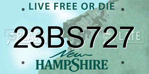 23BS727 New Hampshire License Plate