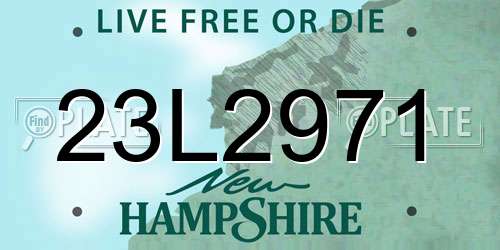 23L2971 New Hampshire License Plate