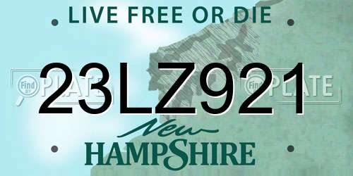 23LZ921 New Hampshire License Plate