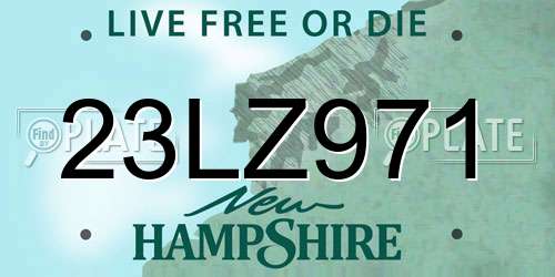 23LZ971 New Hampshire License Plate
