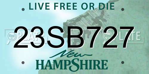 23SB727 New Hampshire License Plate