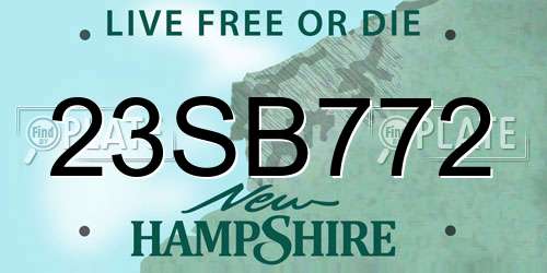 23SB772 New Hampshire License Plate