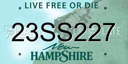 23SS227 New Hampshire License Plate