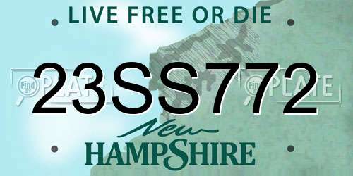 23SS772 New Hampshire License Plate
