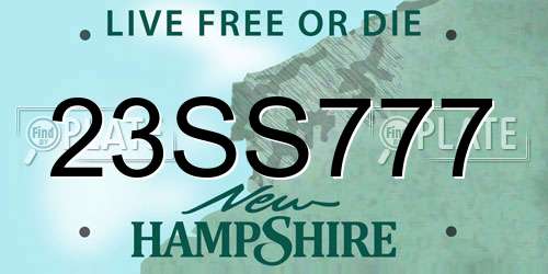 23SS777 New Hampshire License Plate