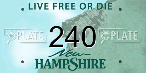 240 New Hampshire License Plate