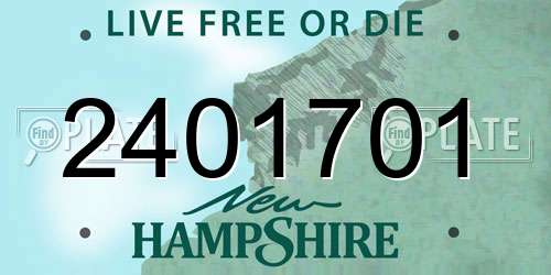 2401701 New Hampshire License Plate