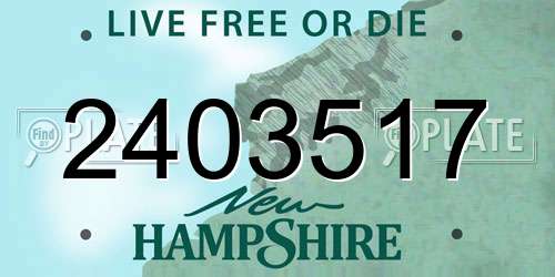 2403517 New Hampshire License Plate