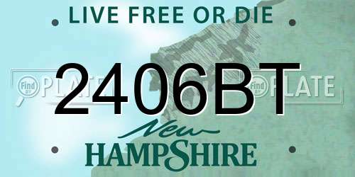 2406BT New Hampshire License Plate