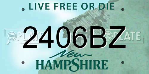 2406BZ New Hampshire License Plate