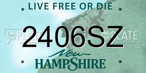 2406SZ New Hampshire License Plate
