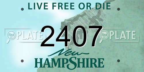 2407 New Hampshire License Plate