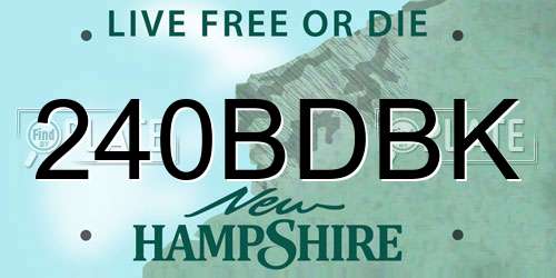 240BDBK New Hampshire License Plate