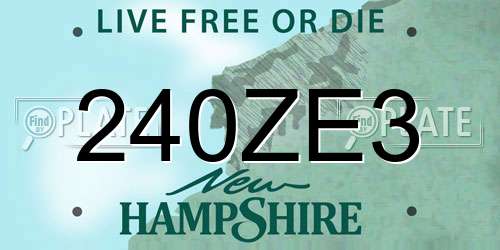240ZE3 New Hampshire License Plate