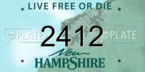 2412 New Hampshire License Plate