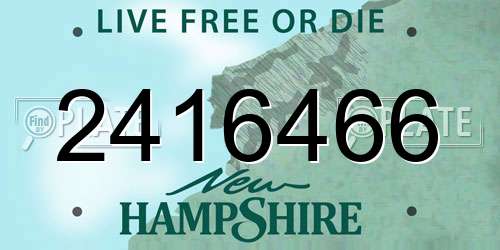 2416466 New Hampshire License Plate