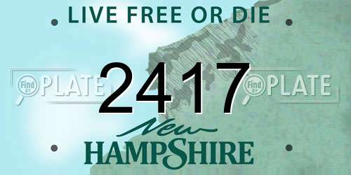 2417 New Hampshire License Plate