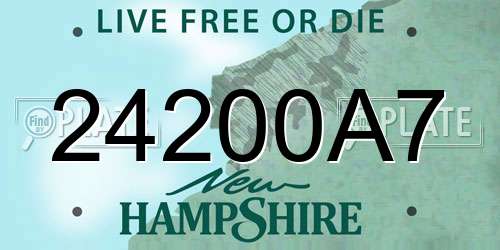 24200A7 New Hampshire License Plate