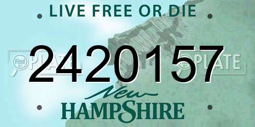2420157 New Hampshire License Plate