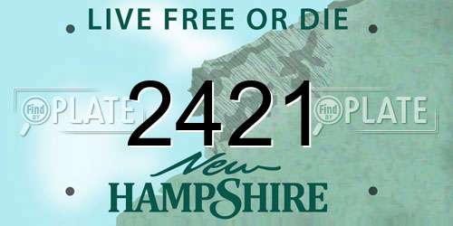 2421 New Hampshire License Plate