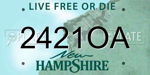 2421OA New Hampshire License Plate