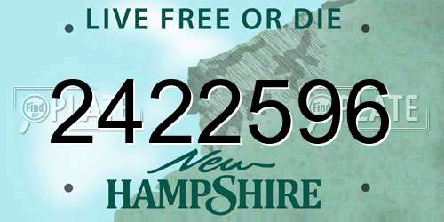 2422596 New Hampshire License Plate