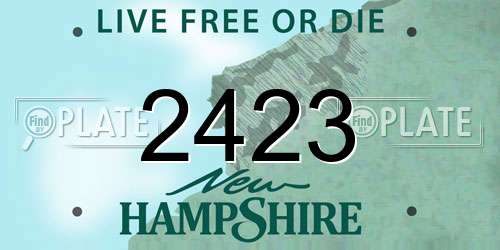 2423 New Hampshire License Plate