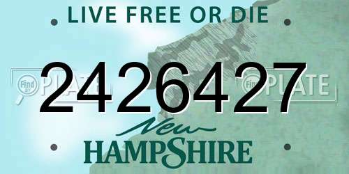 2426427 New Hampshire License Plate