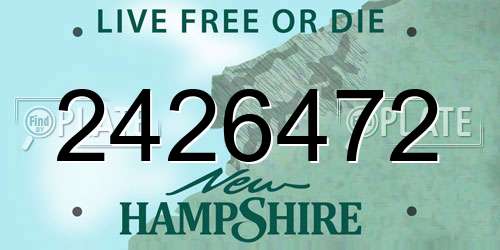 2426472 New Hampshire License Plate