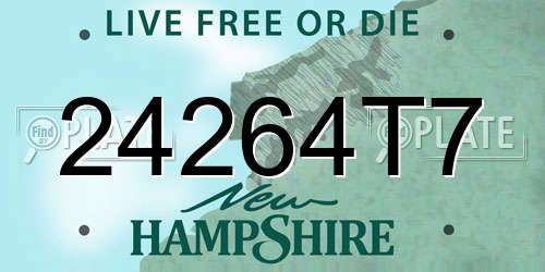 24264T7 New Hampshire License Plate