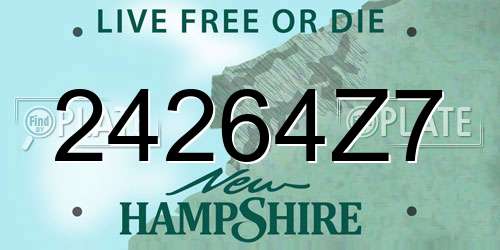 24264Z7 New Hampshire License Plate