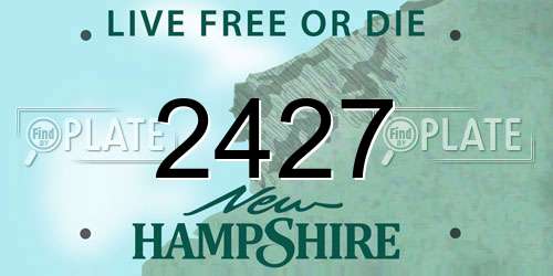 2427 New Hampshire License Plate