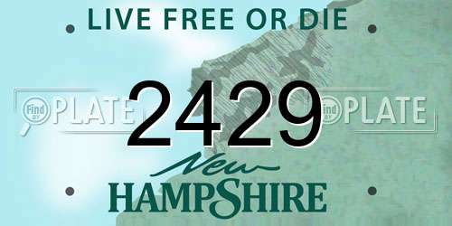 2429 New Hampshire License Plate