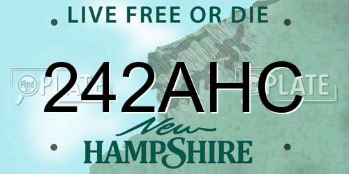 242AHC New Hampshire License Plate