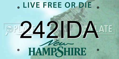 242IDA New Hampshire License Plate