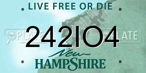 242IO4 New Hampshire License Plate