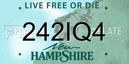 242IQ4 New Hampshire License Plate