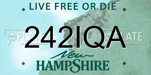 242IQA New Hampshire License Plate