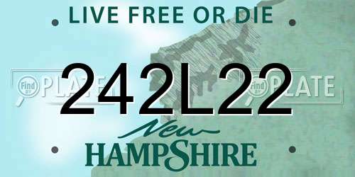 242L22 New Hampshire License Plate