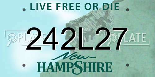 242L27 New Hampshire License Plate