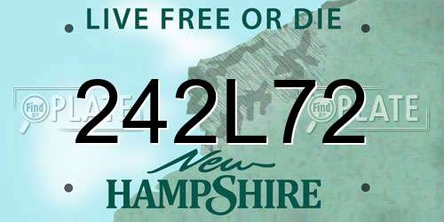 242L72 New Hampshire License Plate