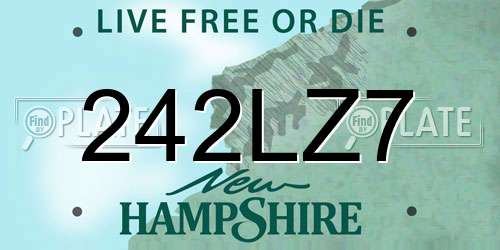 242LZ7 New Hampshire License Plate