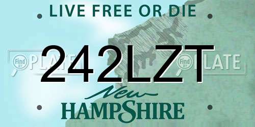 242LZT New Hampshire License Plate