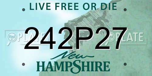 242P27 New Hampshire License Plate