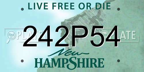 242P54 New Hampshire License Plate